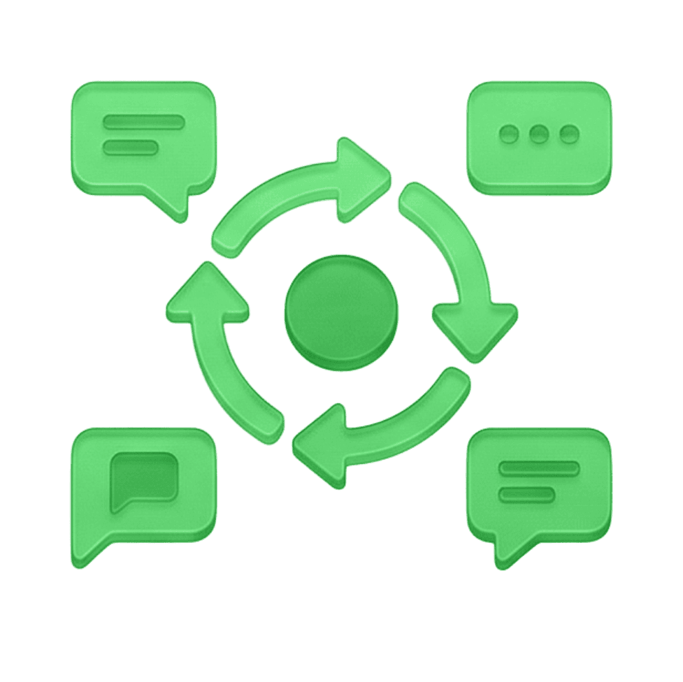 Real-time sync across channels icon